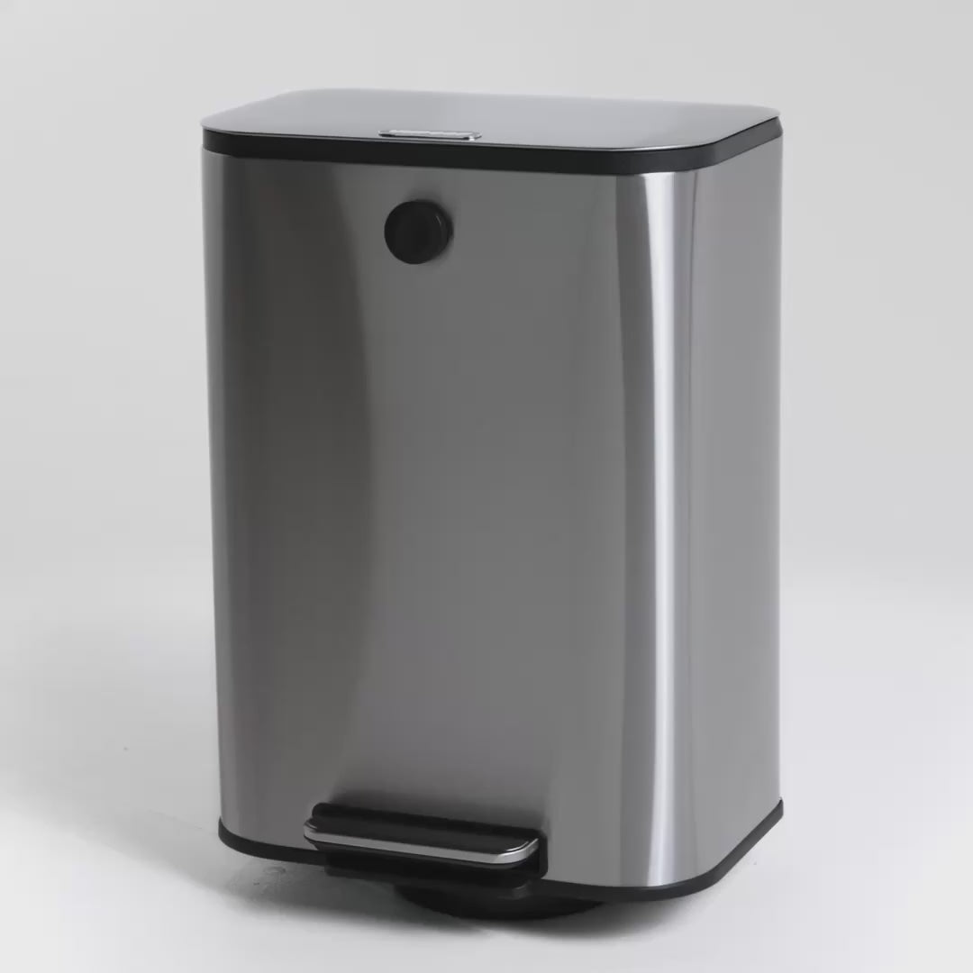 Load video: UnPoof™ Vacuum-Seal Kitchen Trash Can, 13-Gallon